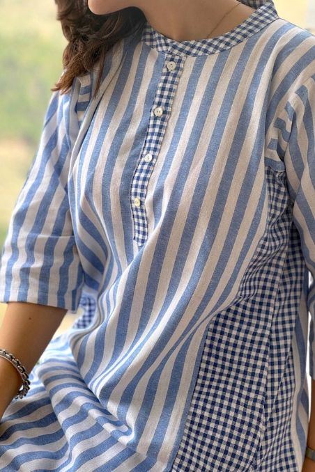 Classy Blue Stripe Co-ord Set