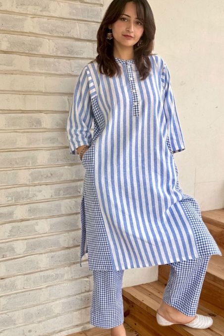 Classy Blue Stripe Co-ord Set