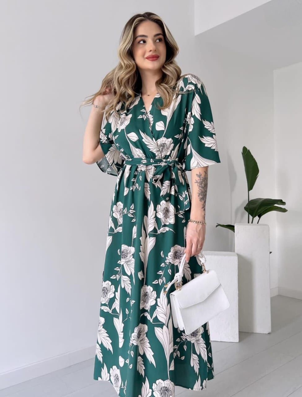 Designer Floral Printed Midi Dress
