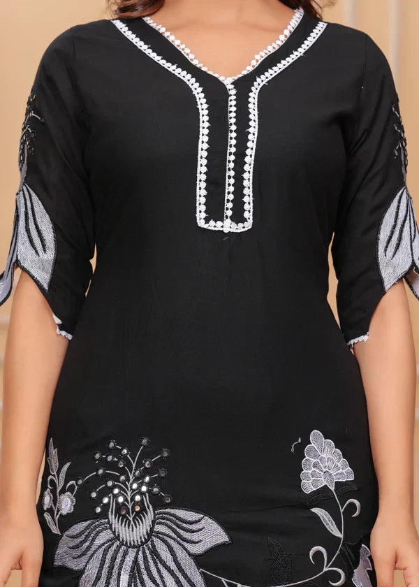 Black Embroidered Co-ord Set