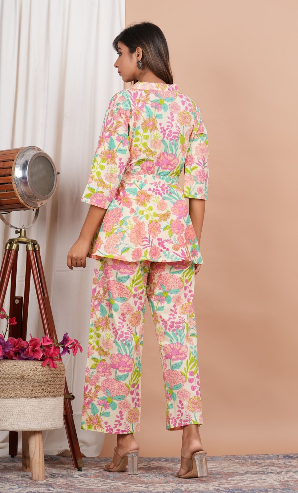 Angrakha Style Cotton Co-ord Set