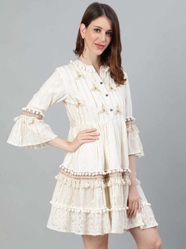 Off White embroidered Dress