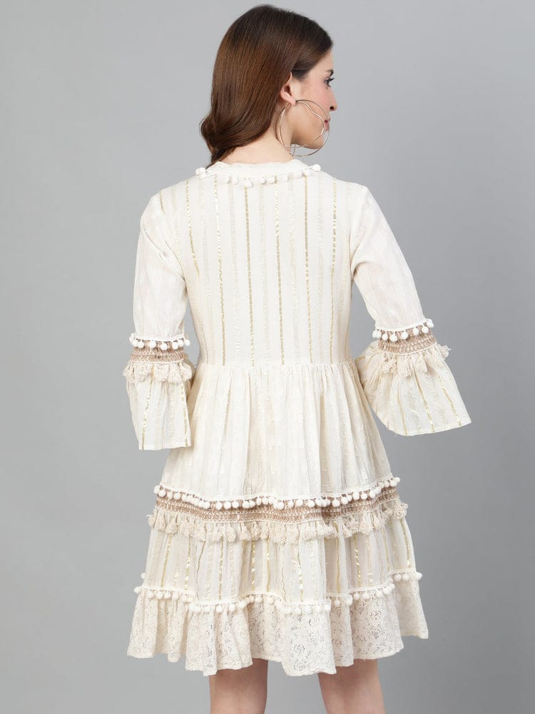Off White embroidered Dress