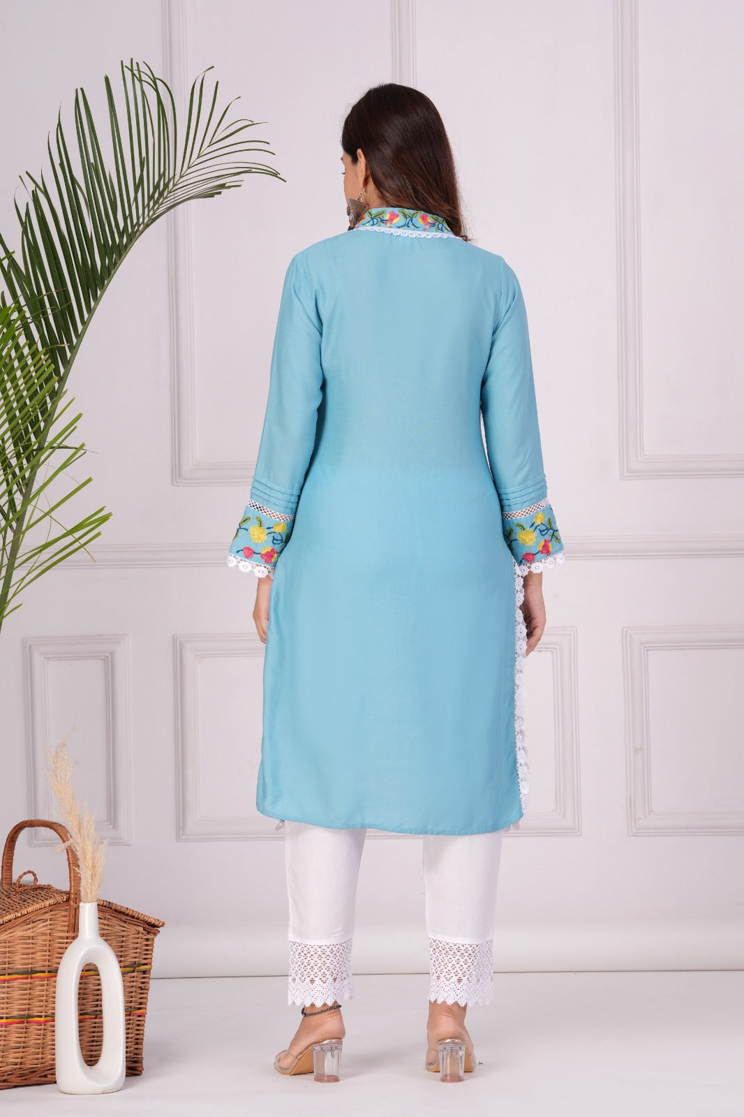 Blue Embroidered Stylish Co-ord Set