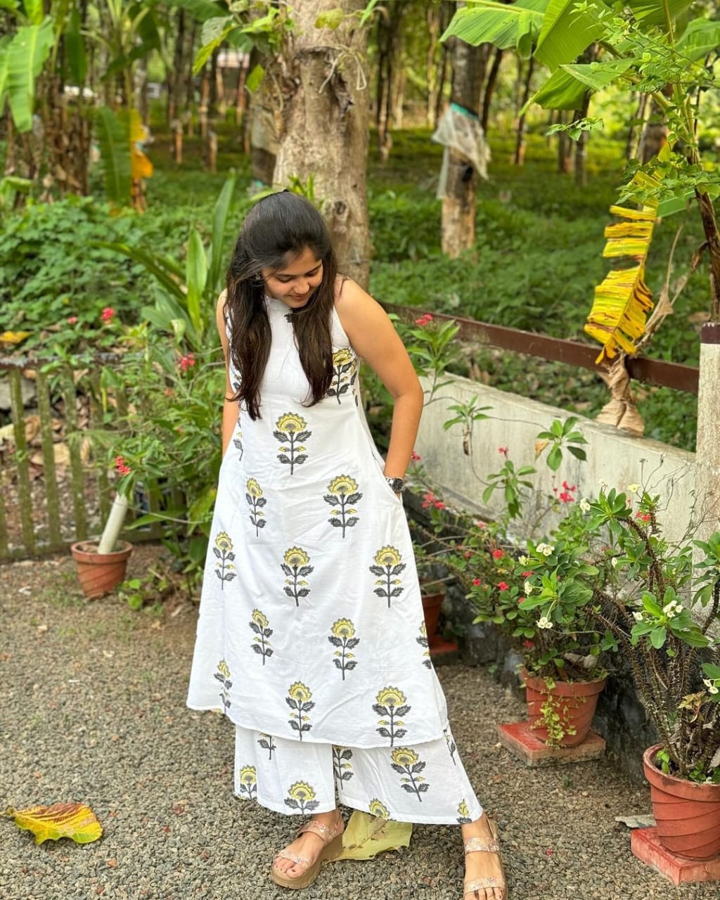 Wihte Classy Printed Co-ord Set
