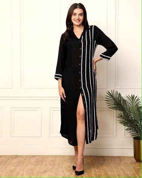 Designer A-Line Midi Dress