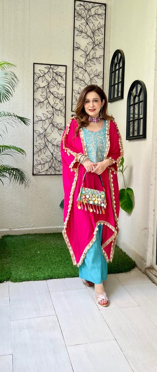 Trendy Kaftan Embroidered Co-ord Set