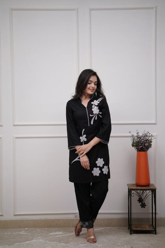Classy Floral Embroidered Co-ord Set