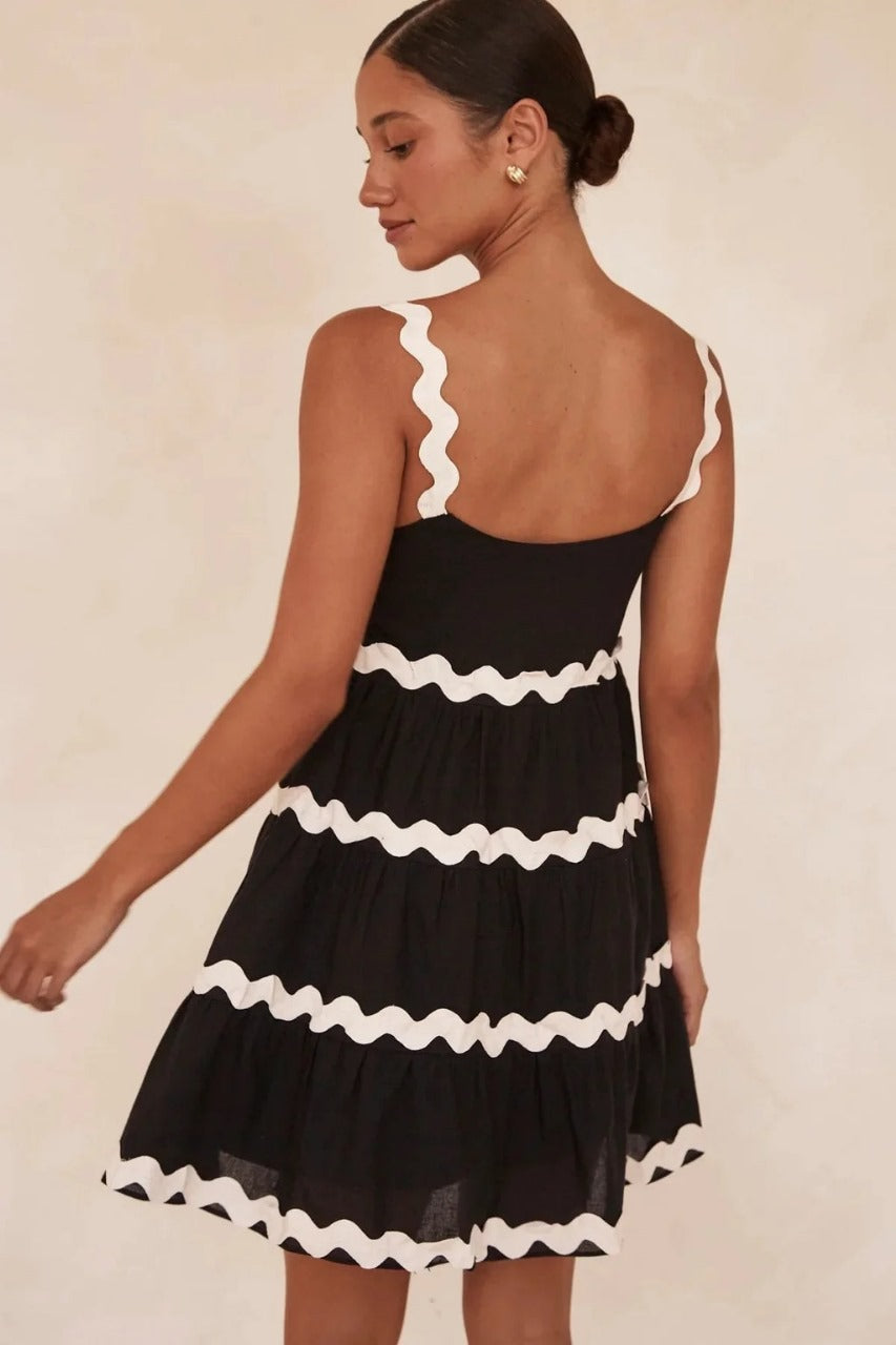 Designer Black Mini Midi Dress