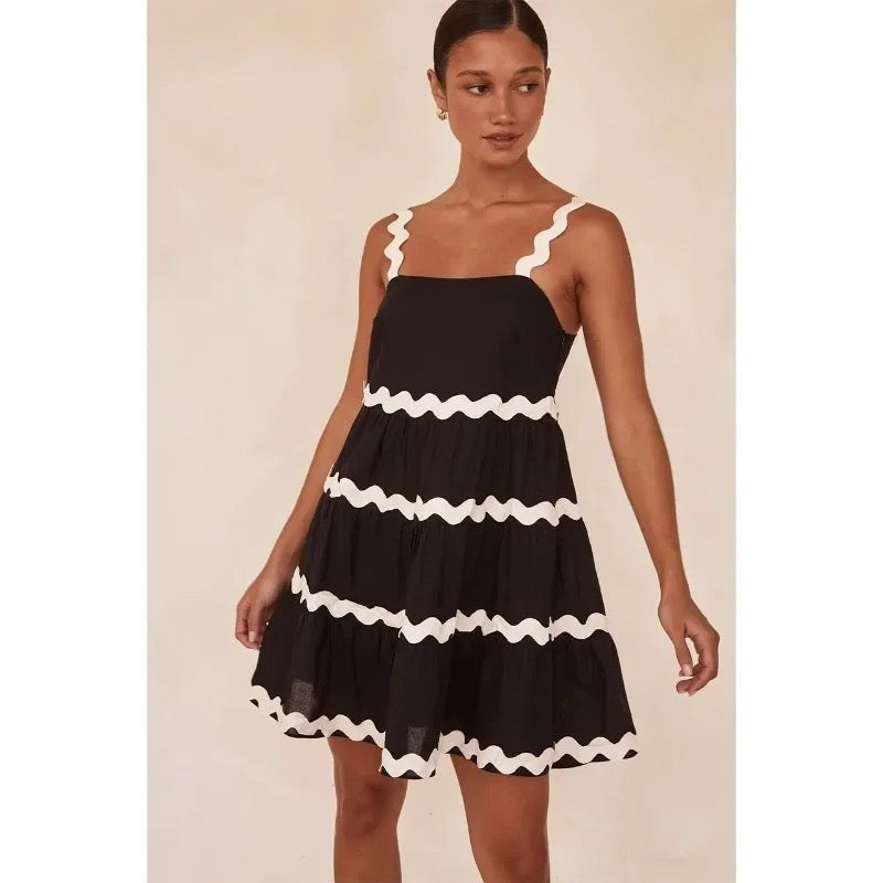 Designer Black Mini Midi Dress