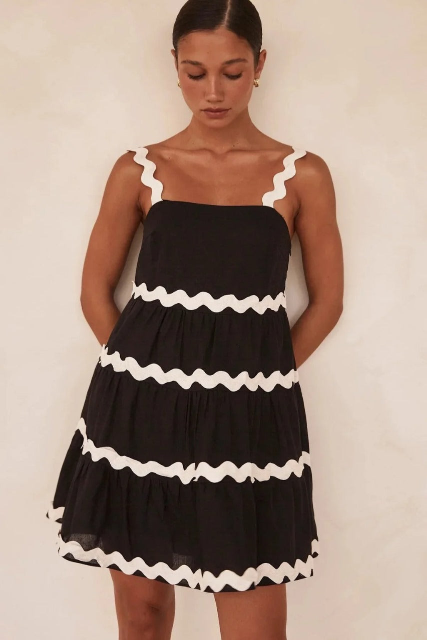 Designer Black Mini Midi Dress