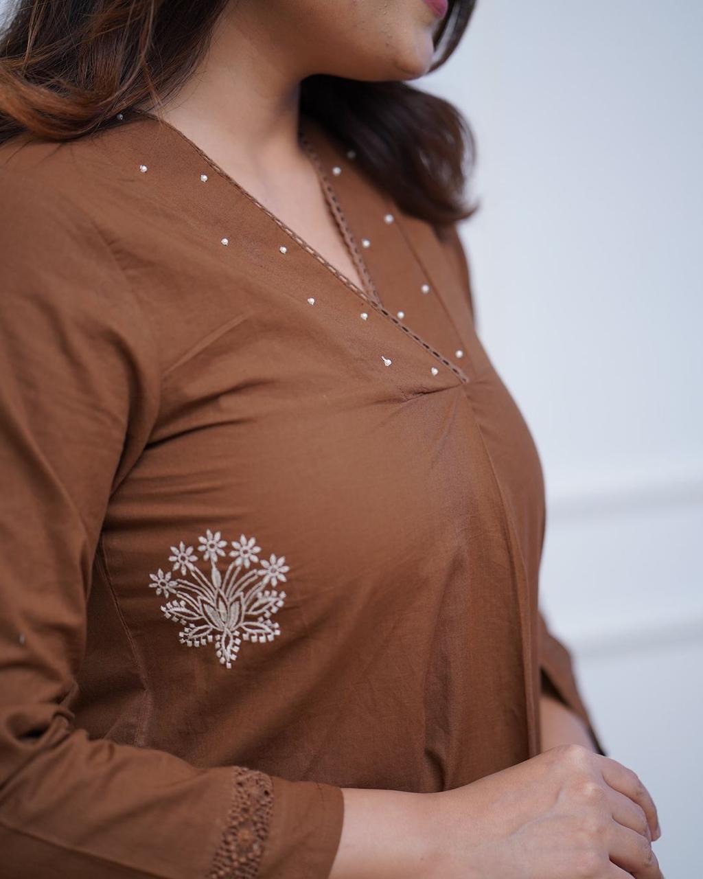 Stylish Floral Embroidered Co-ord Set