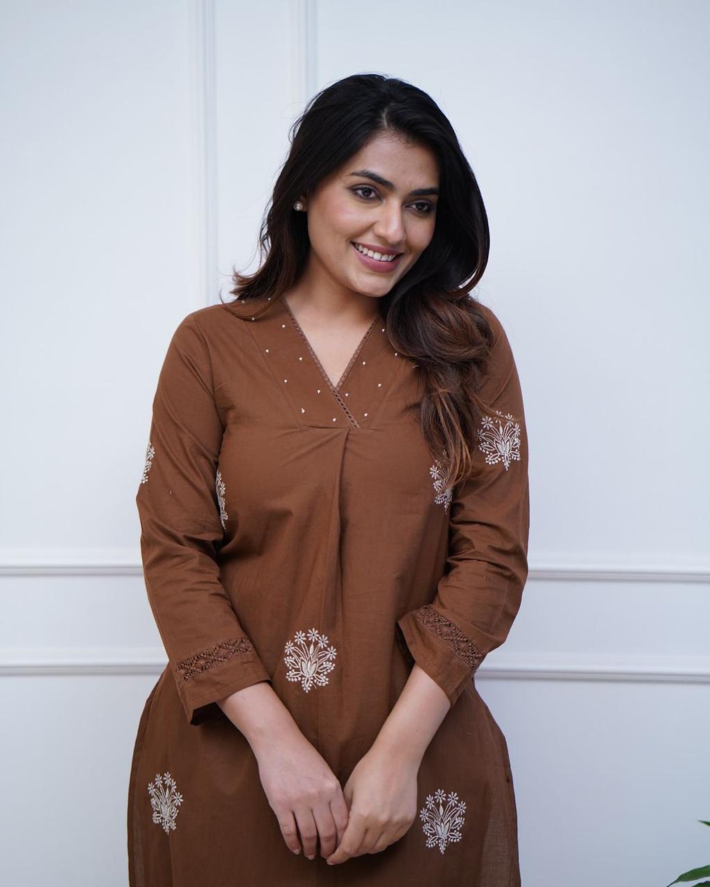 Stylish Floral Embroidered Co-ord Set
