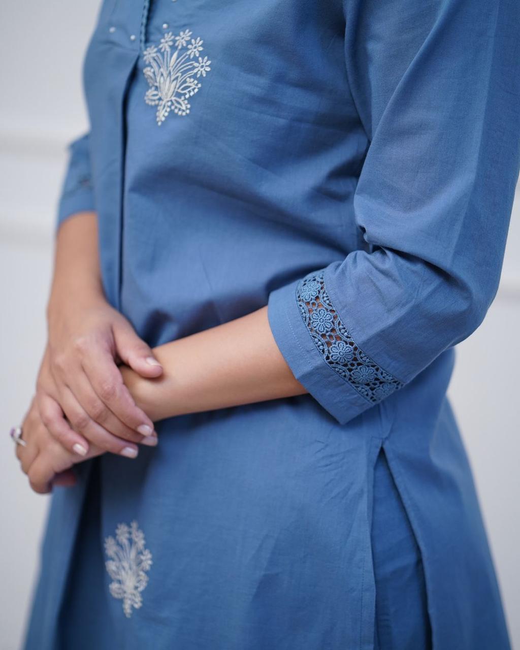 Stylish Floral Embroidered Co-ord Set