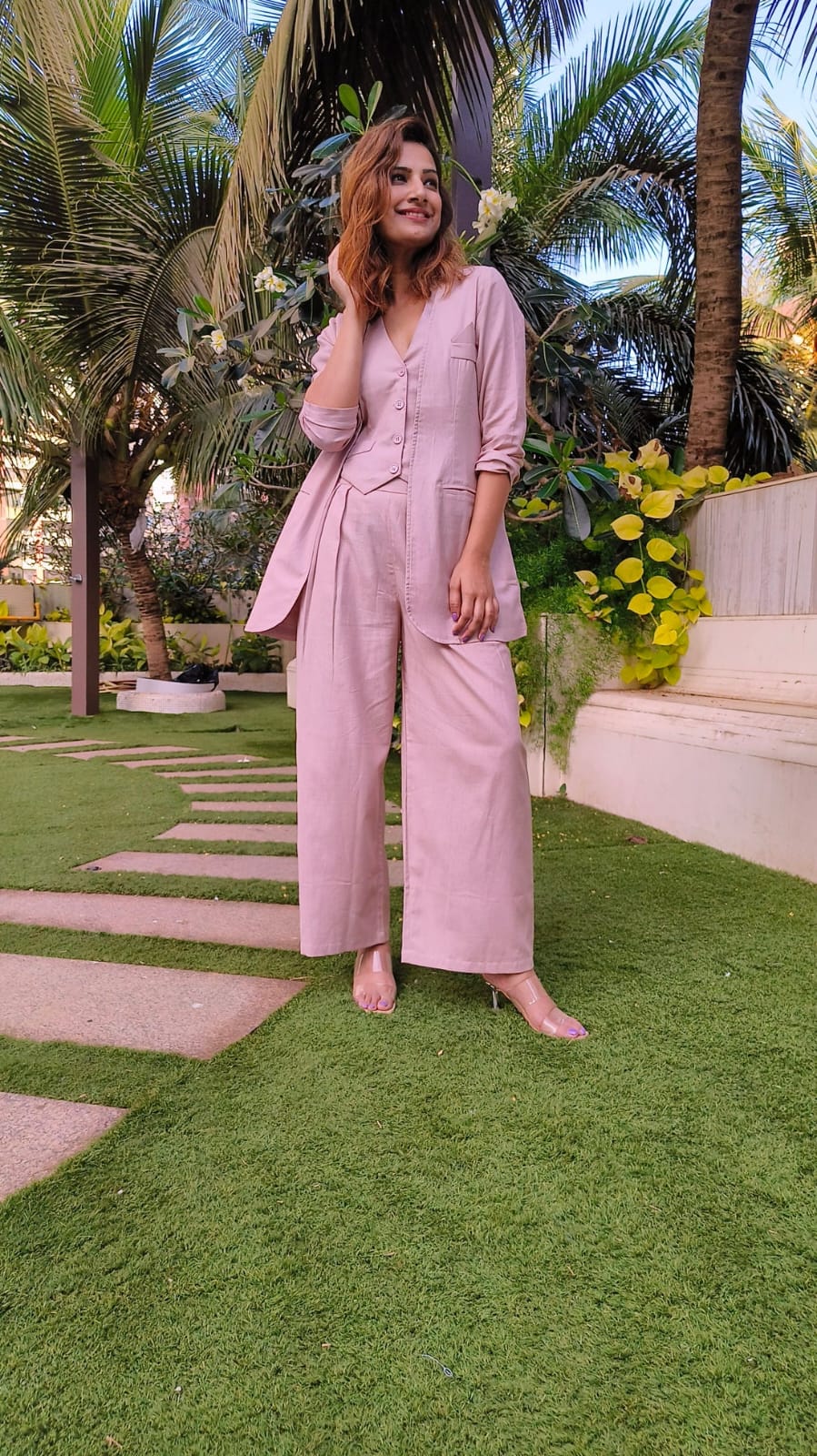 Solid Stylish 3 Piece Co-ord Set