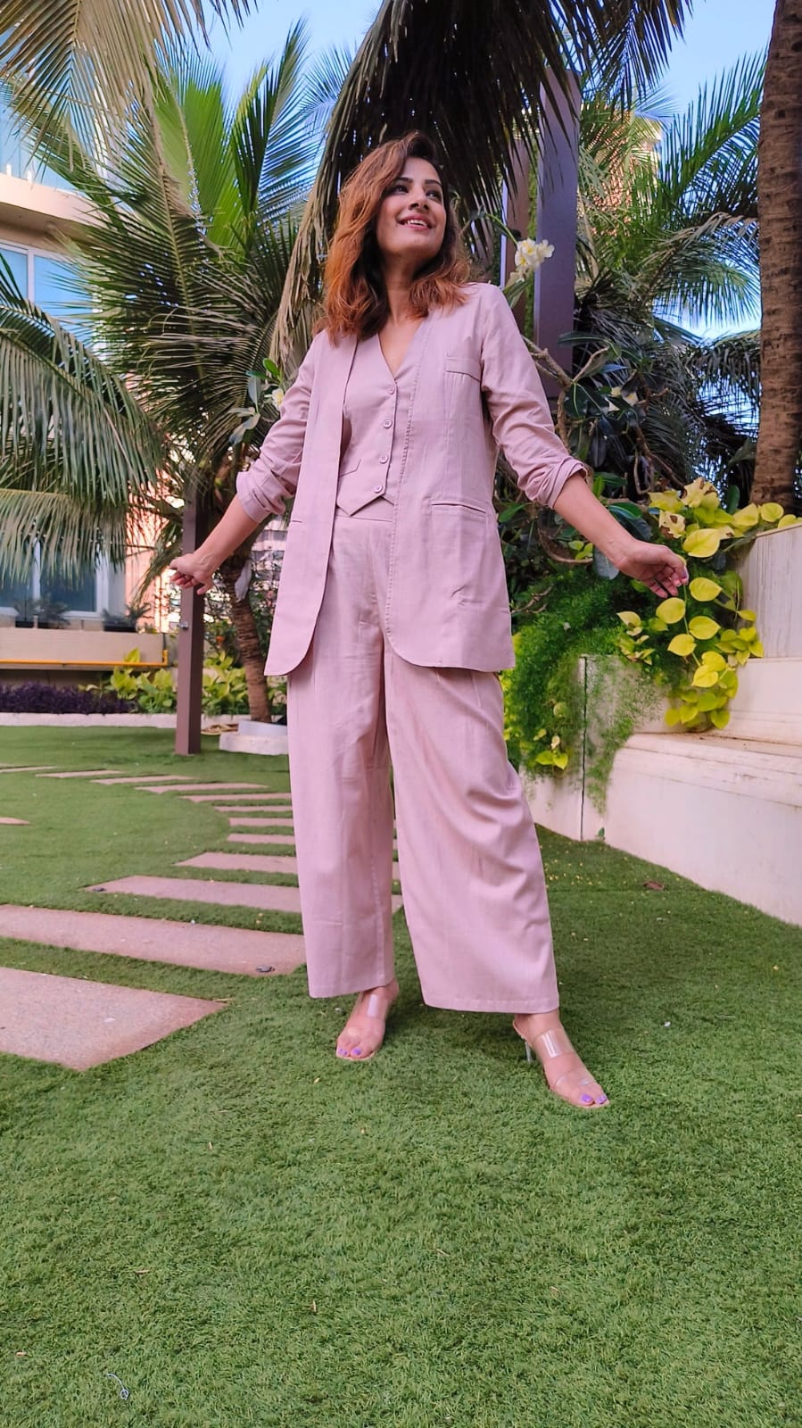 Solid Stylish 3 Piece Co-ord Set
