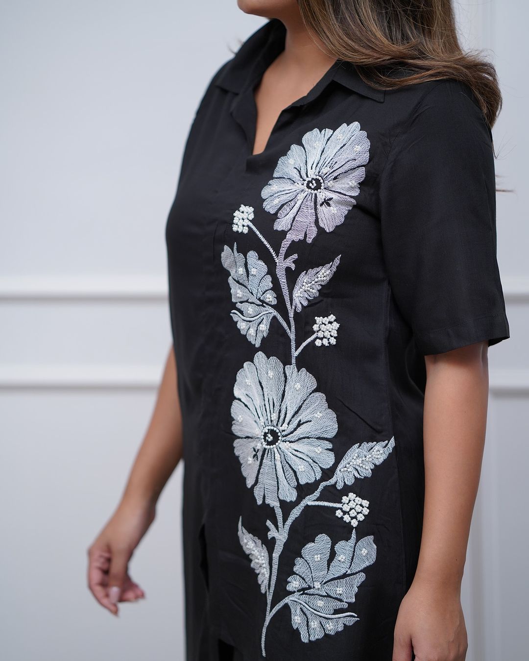 Stylish Floral Embroidered Co-ord Set