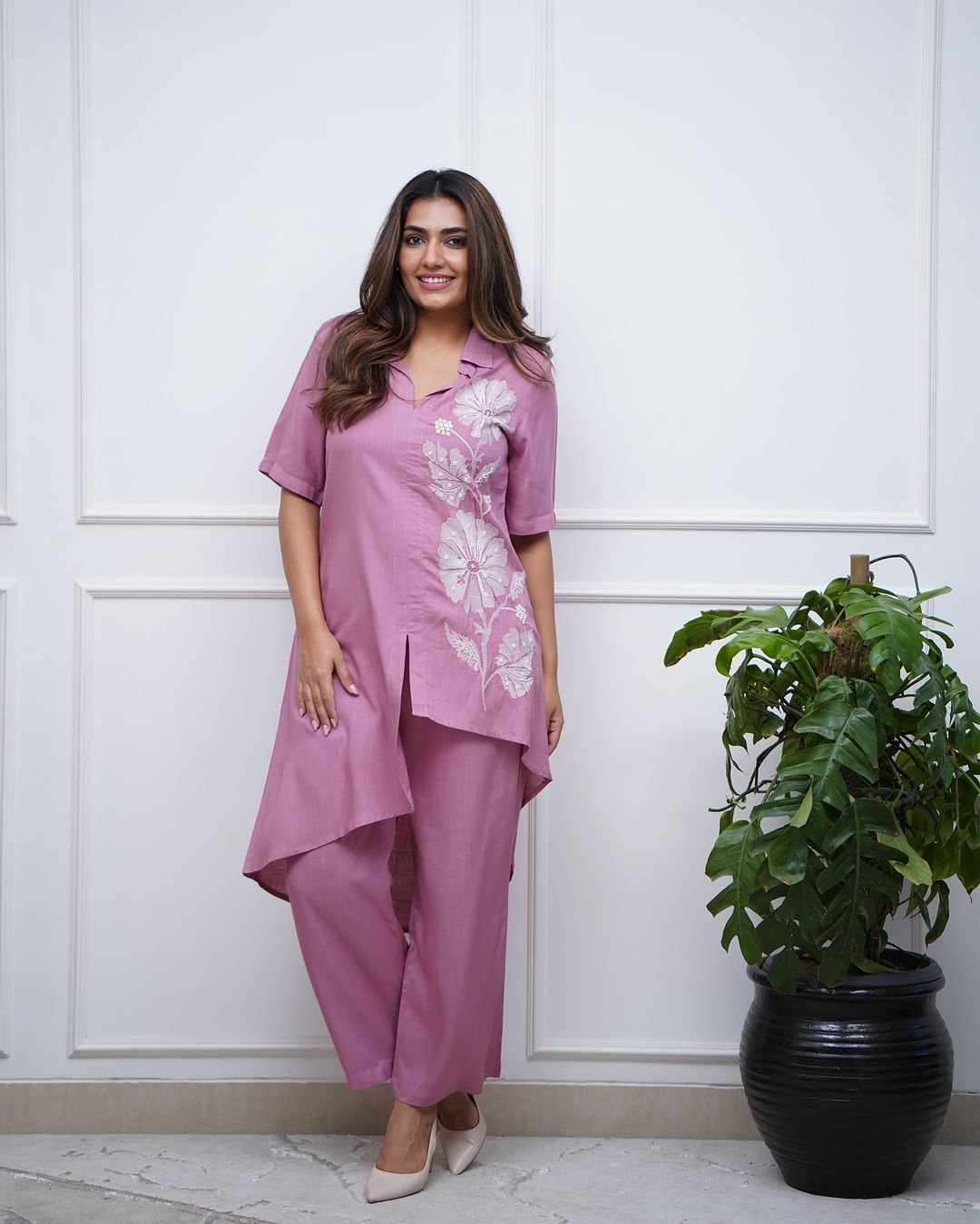 Stylish Floral Embroidered Co-ord Set