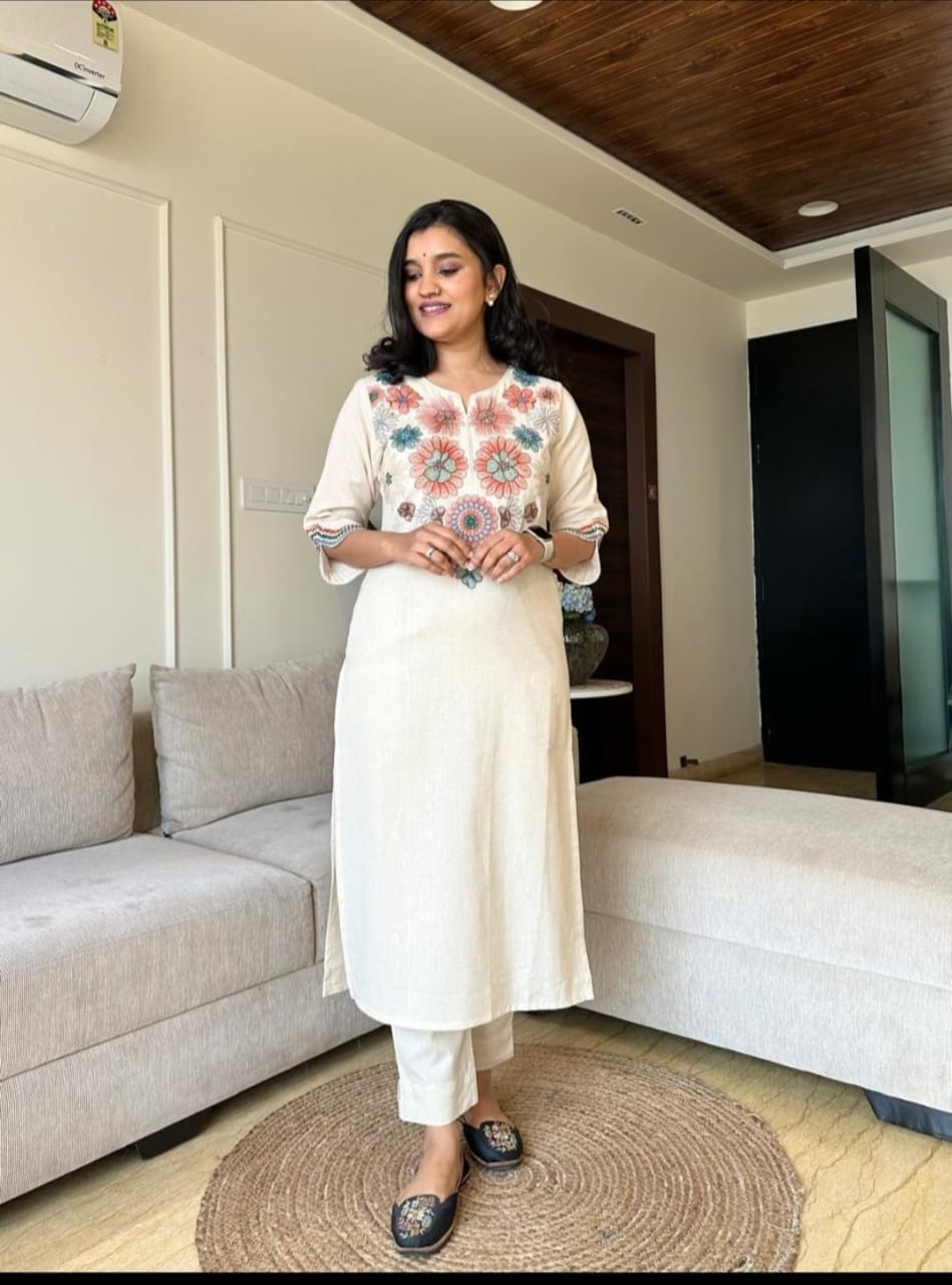 Cotton Embroidered Co-ord Set