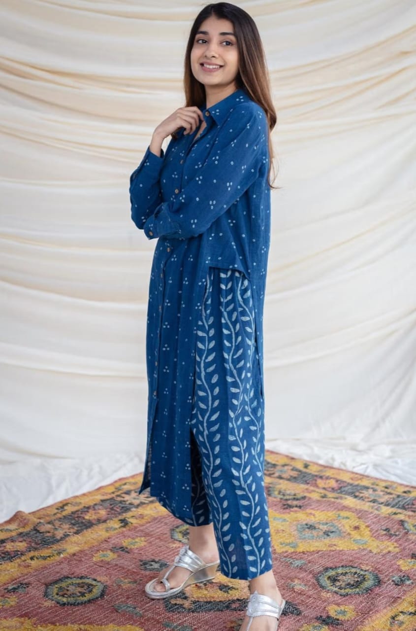 Designer Blue Embroidered Co-ord Set