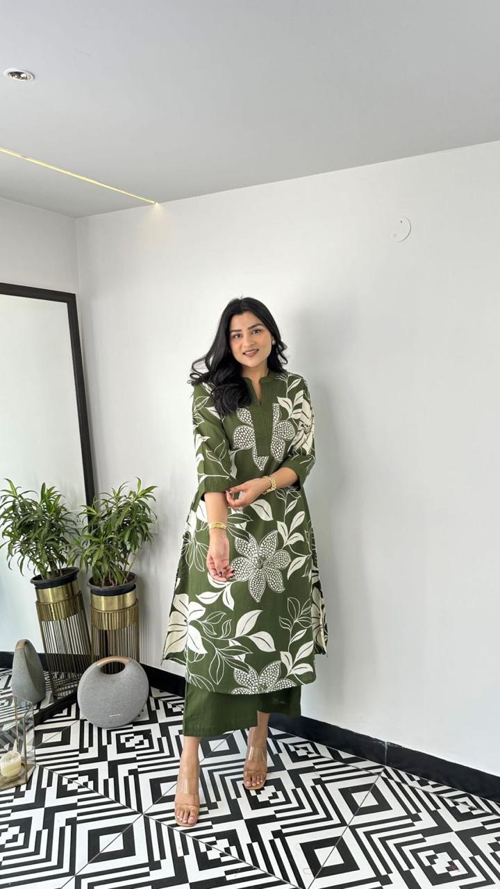 Elegant Floral Printed Co-ord Set