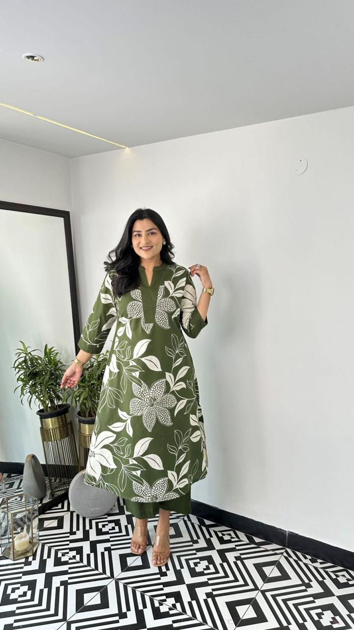 Elegant Floral Printed Co-ord Set