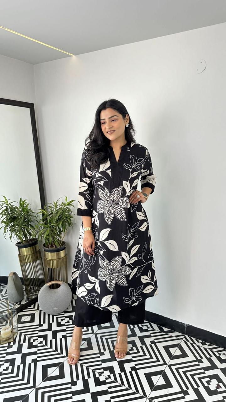Elegant Floral Printed Co-ord Set