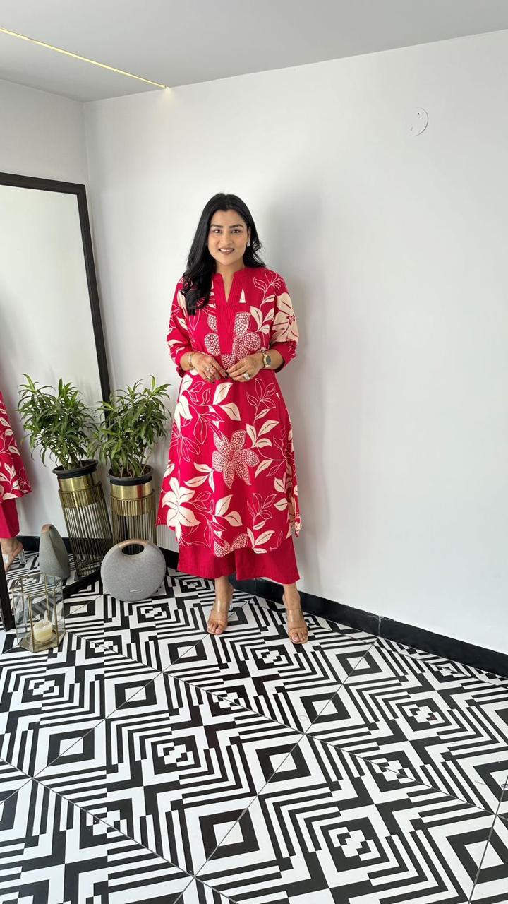 Elegant Floral Printed Co-ord Set
