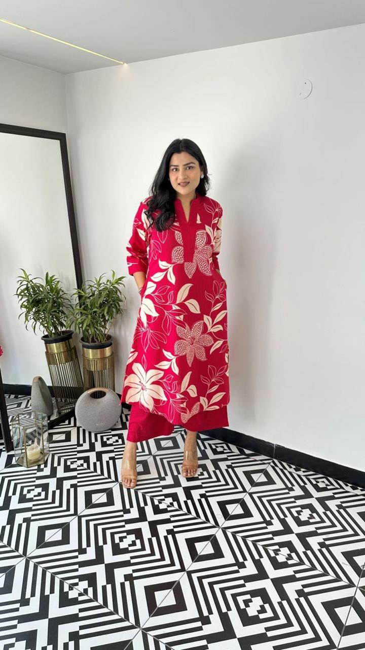Elegant Floral Printed Co-ord Set