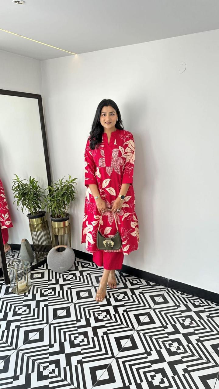 Elegant Floral Printed Co-ord Set