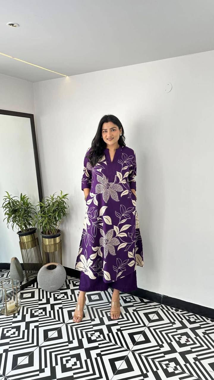 Elegant Floral Printed Co-ord Set