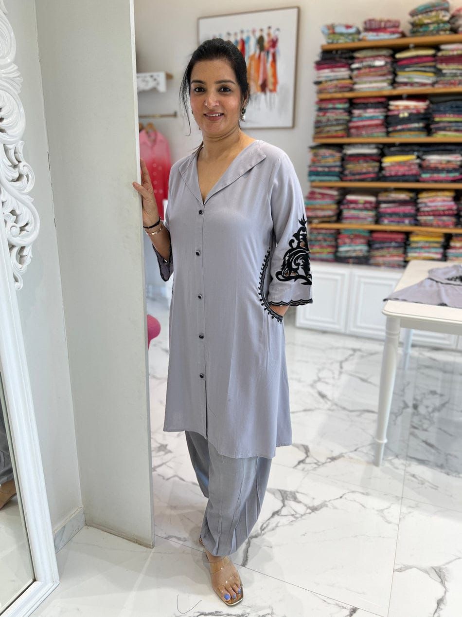 Elegant Heavy Embroidered Co-ord Set
