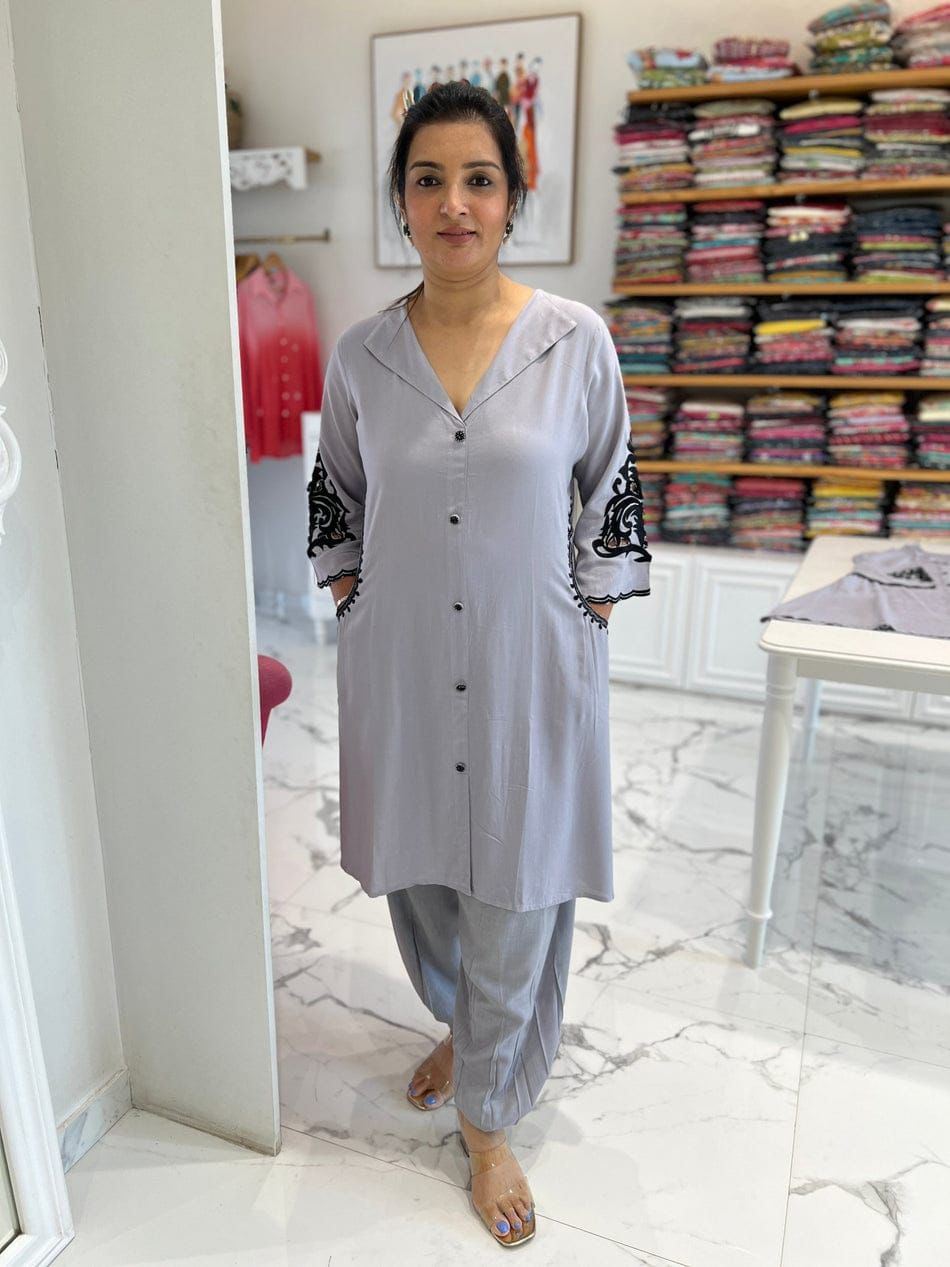 Elegant Heavy Embroidered Co-ord Set