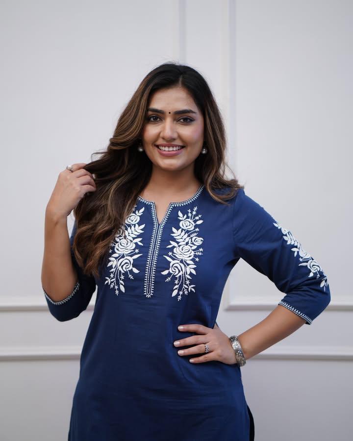 Beautiful Blue Embroidered Co-ord Set