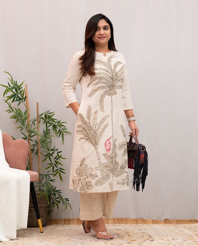 Elegant White Embroidered Co-ord Set