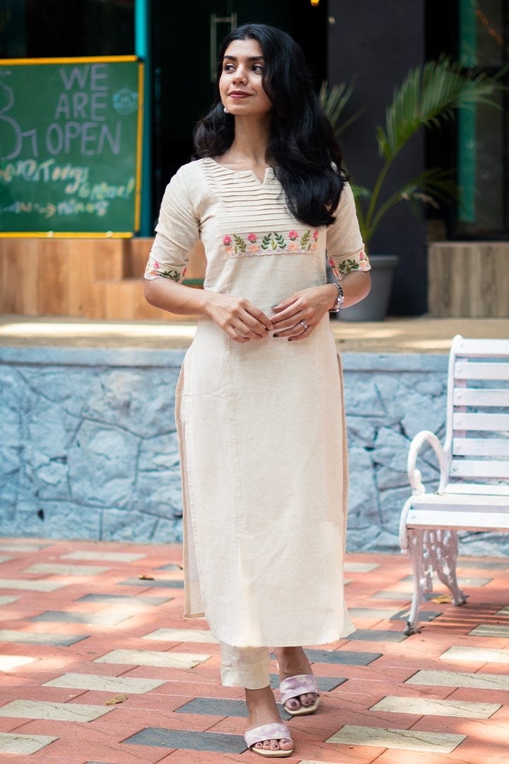 Stylish White Embroidered Co-ord Set