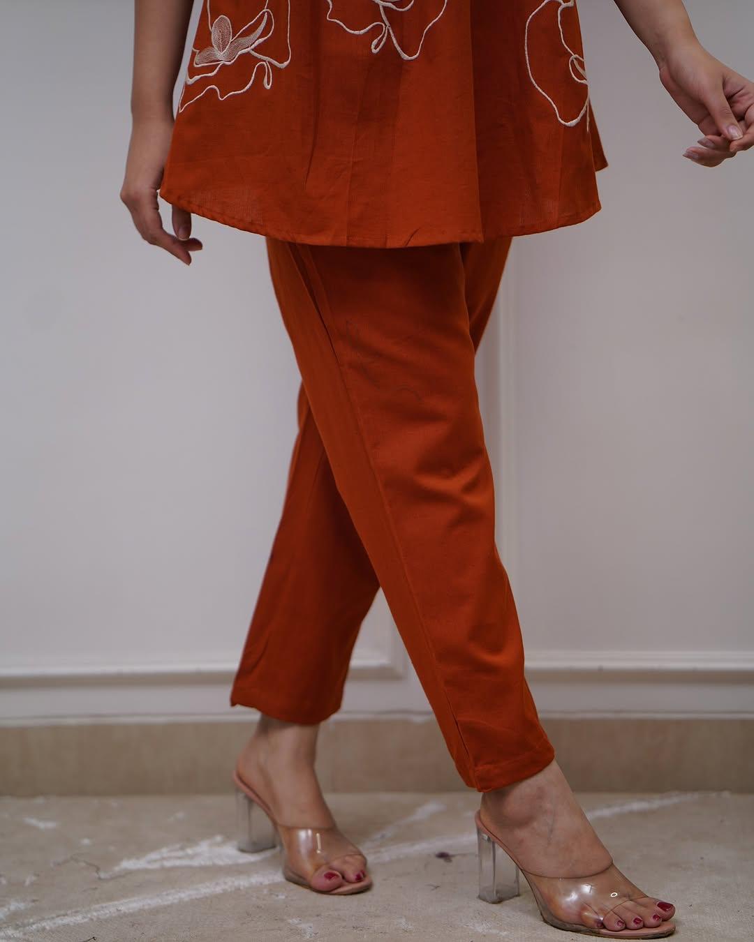Casual Designer Embroidered Co-ord Set