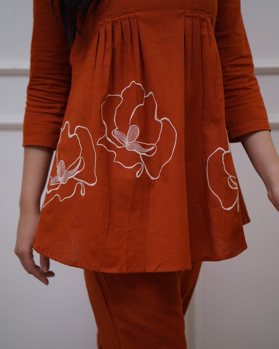 Casual Designer Embroidered Co-ord Set