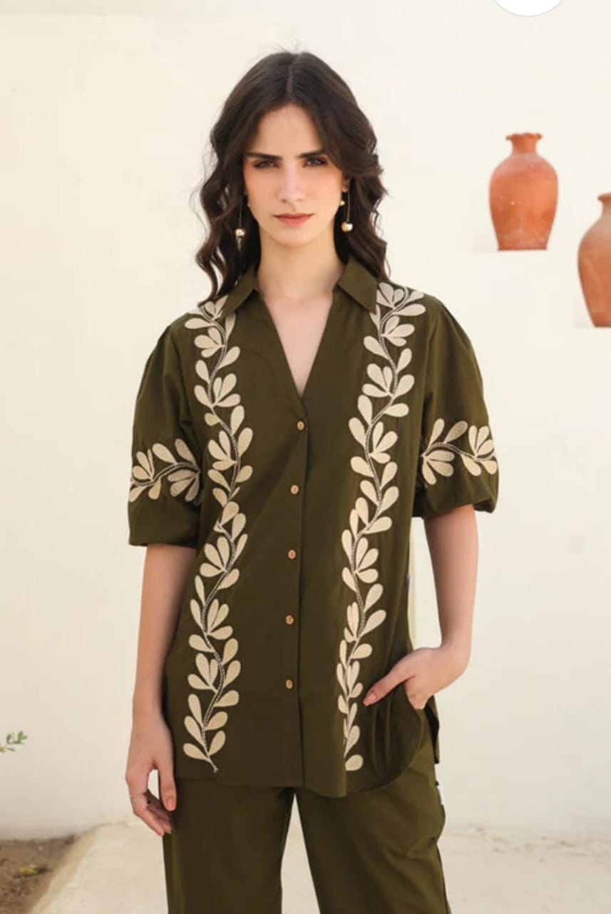 Premium Floral Embroidered Co-ord Set