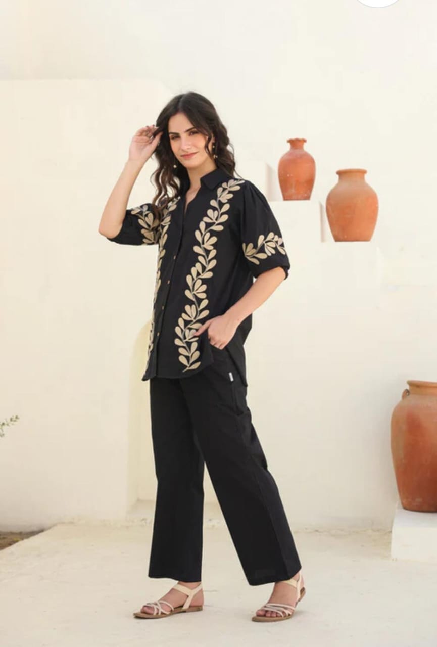 Premium Floral Embroidered Co-ord Set