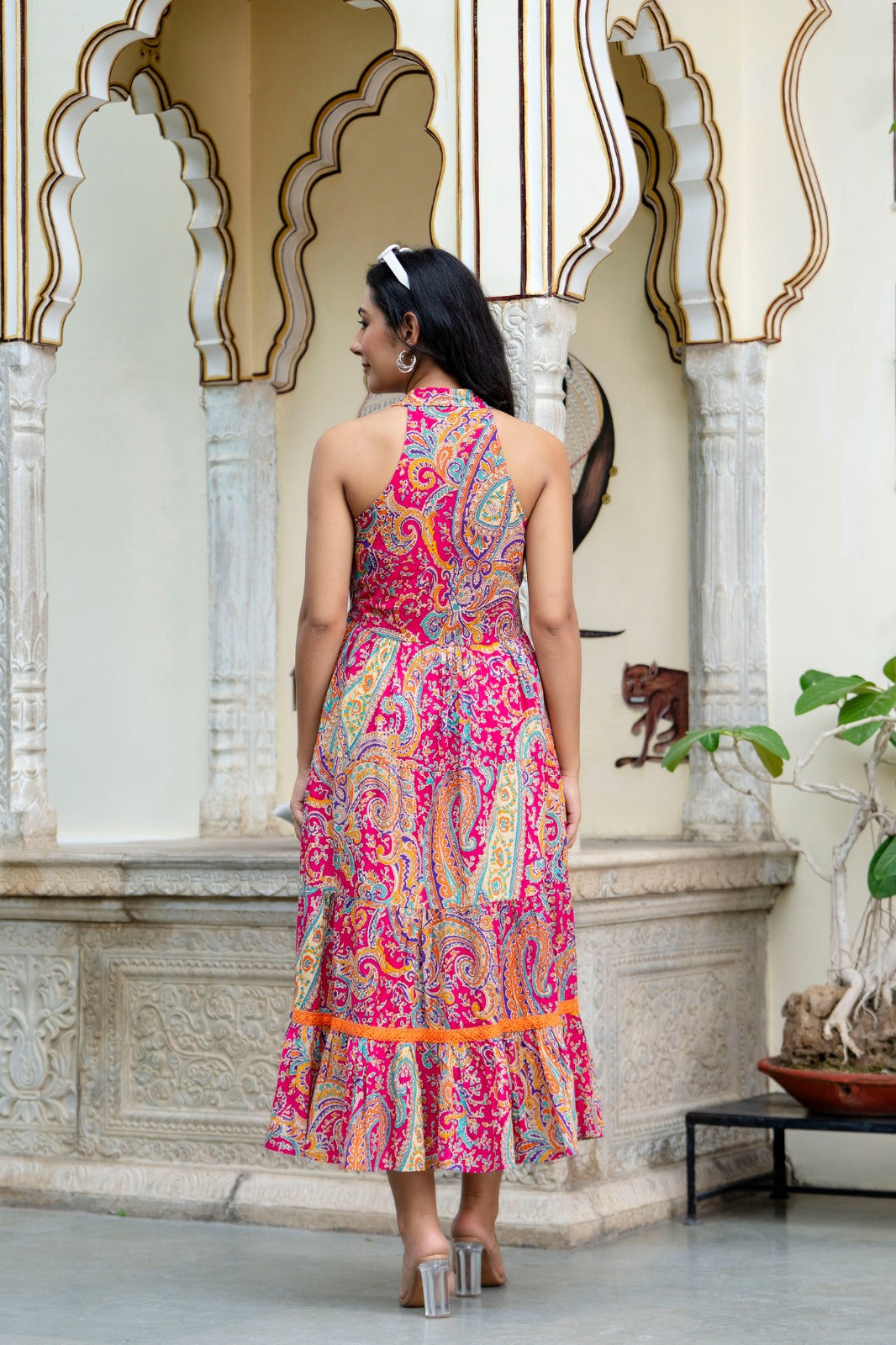 Designer Heavy Printed Midi Dress