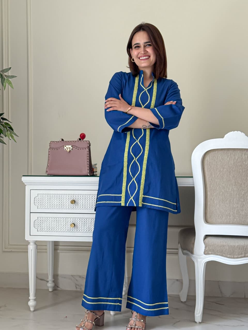 Elegant Blue Designer Co-ord Set