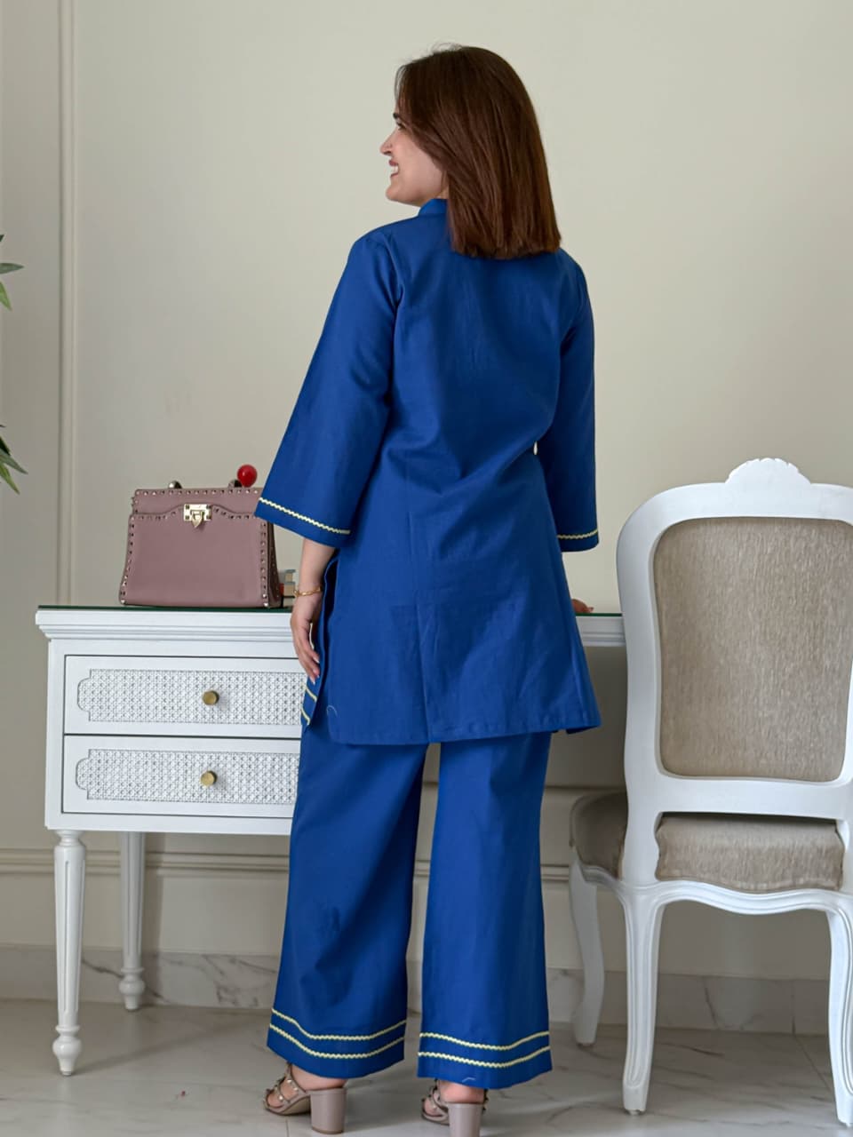 Elegant Blue Designer Co-ord Set