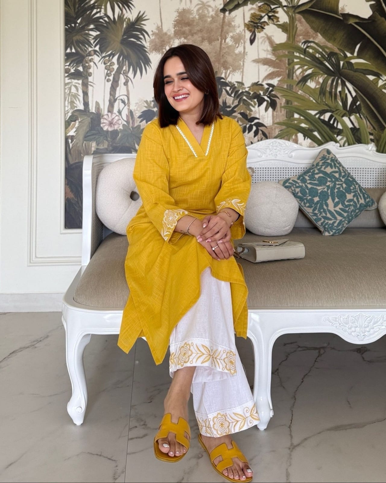 Elegant Mustard long Co-ord Set