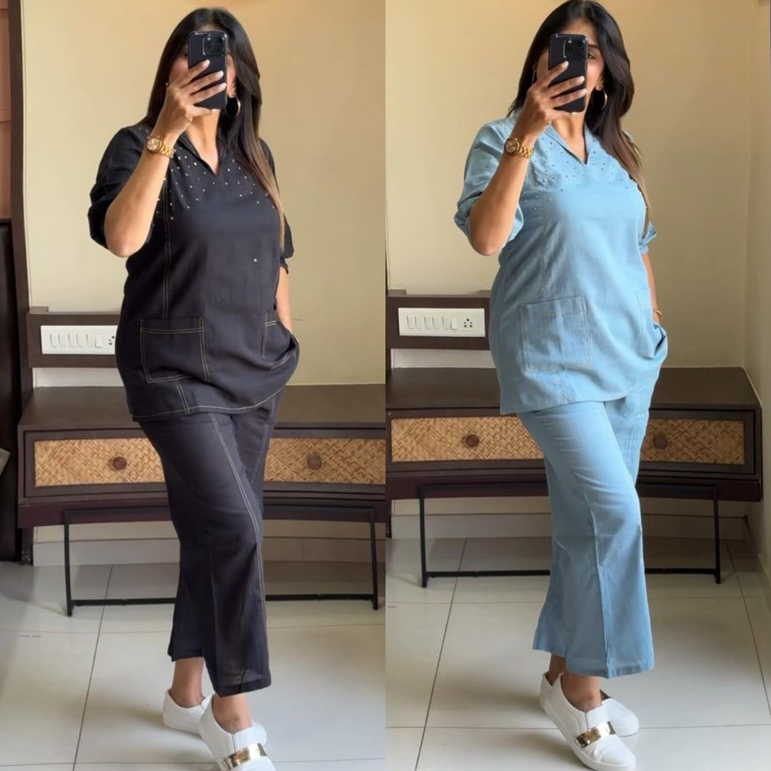 Solid Stylish Co-ord Set