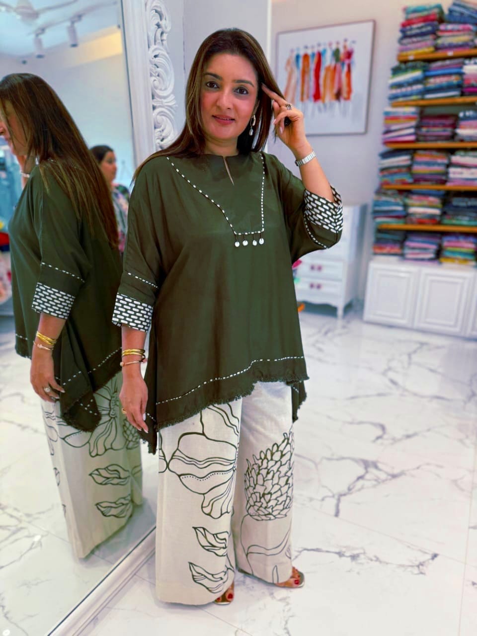 Stylish Green Designer Co-ord Set