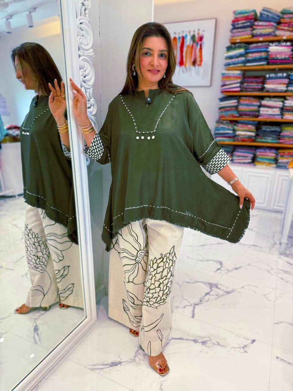 Stylish Green Designer Co-ord Set