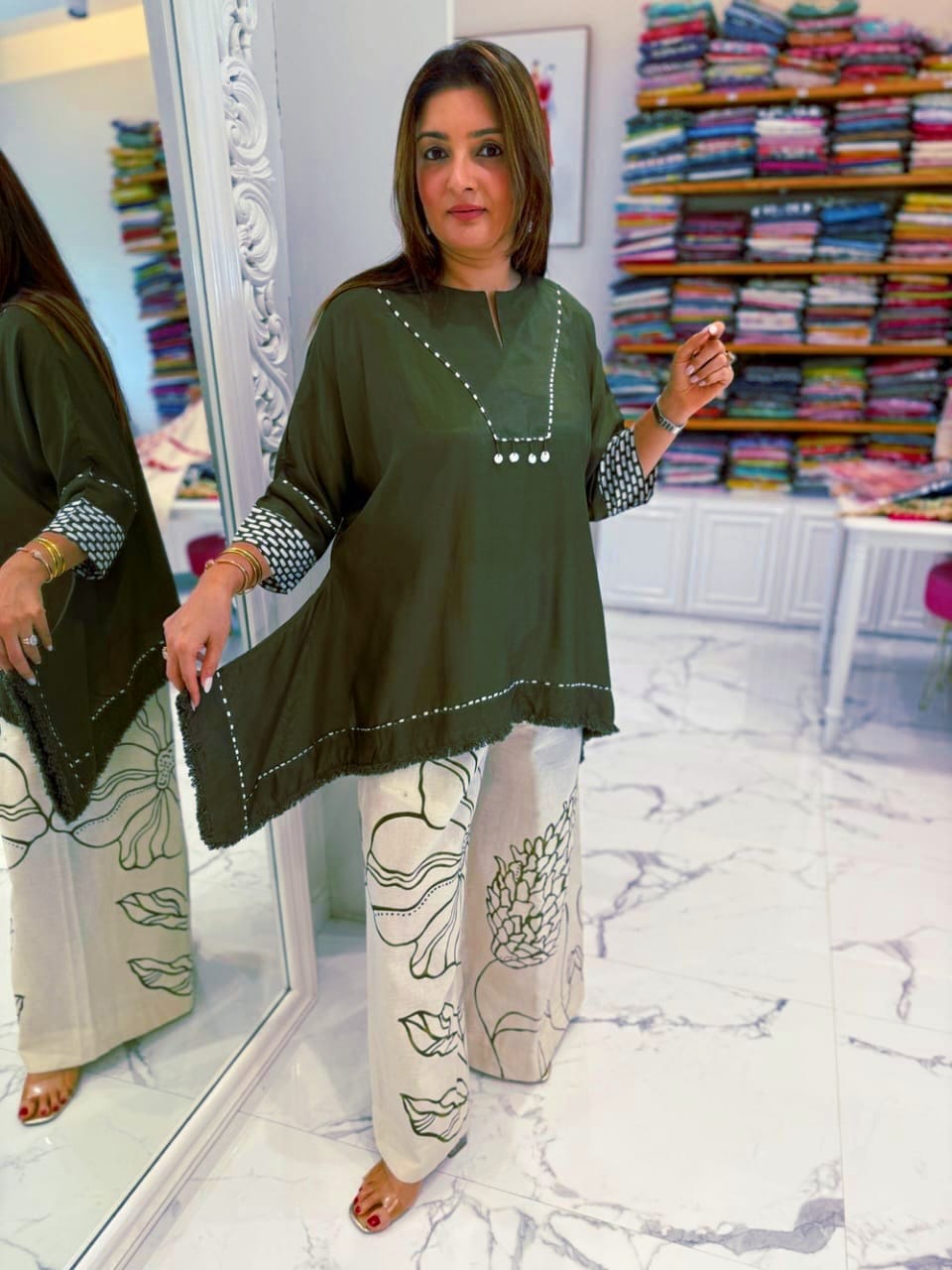 Stylish Green Designer Co-ord Set