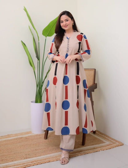 Elegant Trendy Embroidered Co-ord Set