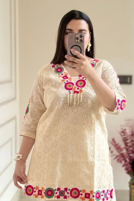 Elegant White Embroidered Co-ord Set